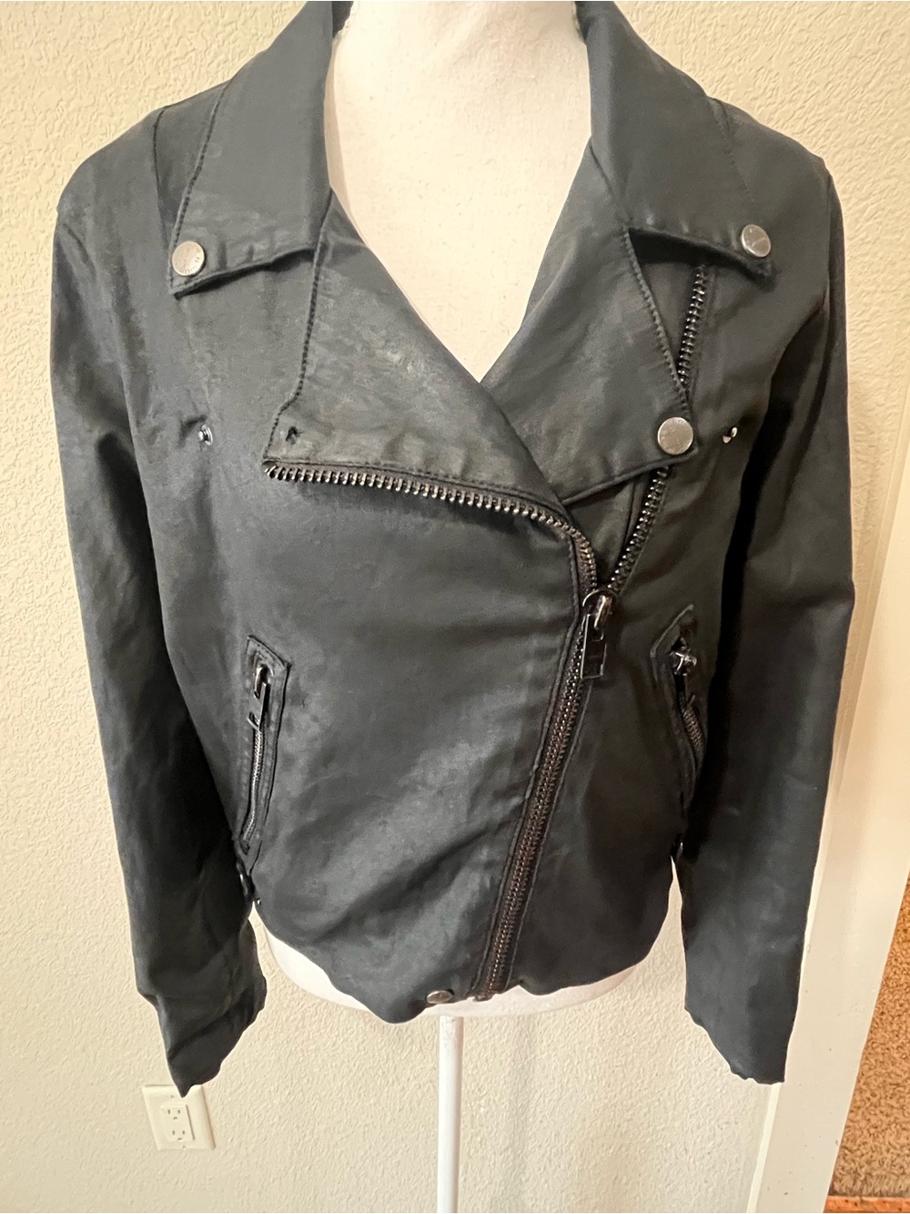 Current/Elliott Black Asymmetric Moto Jacket